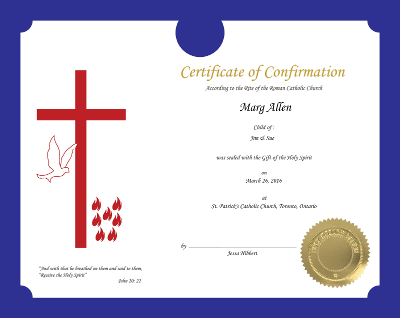 Certificate of Confirmation (you do the printing) Churchwares Direct